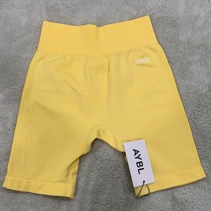AYBL Yellow Biker Shorts NWT
